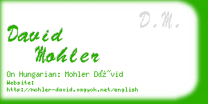 david mohler business card